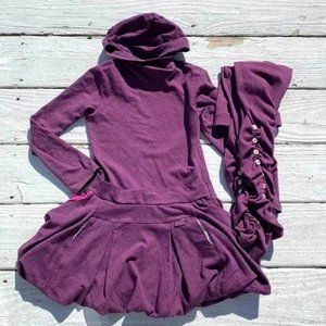 Jottum Heathered Purple Plum Santana Knit Bubble Hem Tunic Dress Leggings 116 6